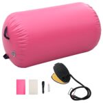 Aufblasbare Gymnastik-Rolle mit Pumpe 100x60 cm PVC Rosa