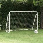 Fussballtor mit Netz Weiss 180x90x120 cm Stahl
