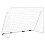 Fussballtor mit Netz Weiss 180x90x120 cm Stahl – Bild 2