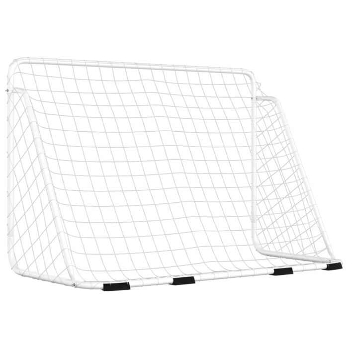 Fussballtor mit Netz Weiss 180x90x120 cm Stahl – Bild 5