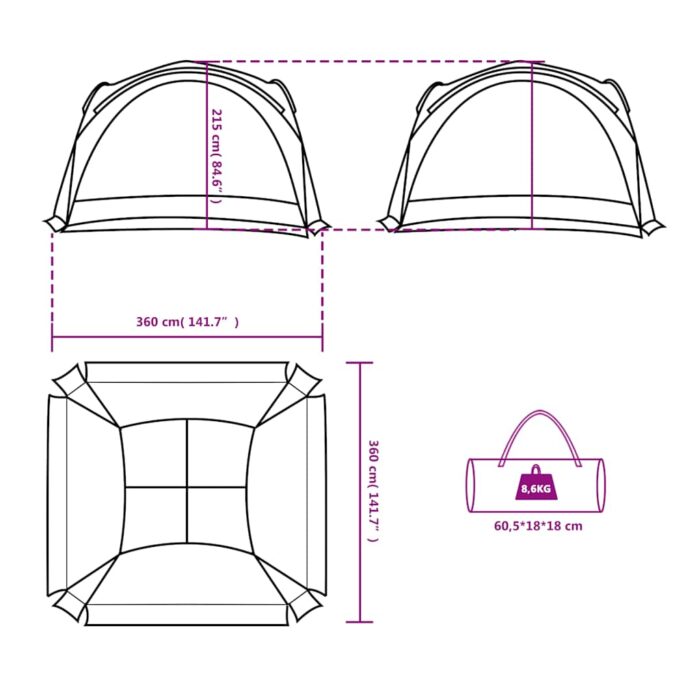 Partyzelt Weiss Wasserdicht – Bild 10