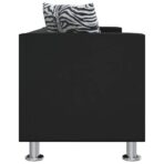 Sofa 3-Sitzer Kunstleder Schwarz – Bild 4