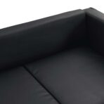 Sofa 3-Sitzer Kunstleder Schwarz – Bild 6