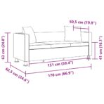 Sofa 3-Sitzer Kunstleder Schwarz – Bild 9