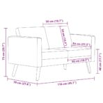 Sofa 2-Sitzer Stoff Hellgrau – Bild 8