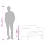 Sofa 2-Sitzer Stoff Hellgrau – Bild 9