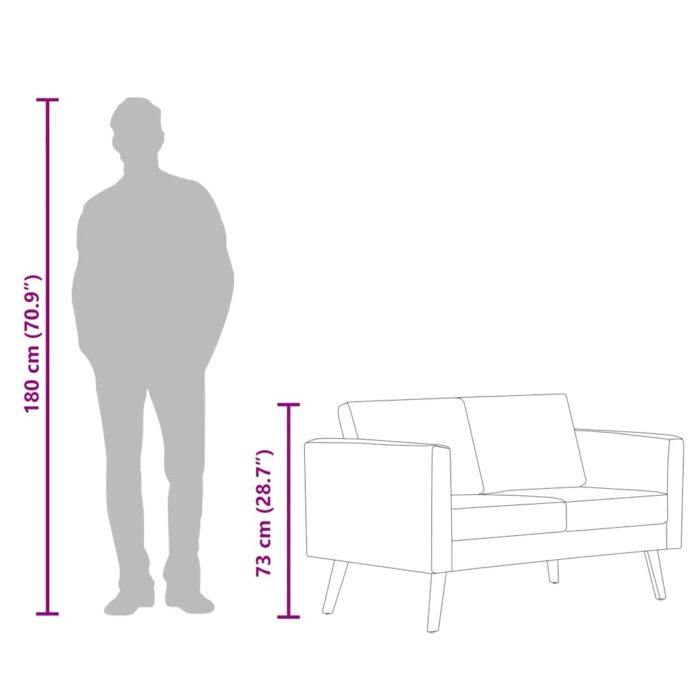 Sofa 2-Sitzer Stoff Hellgrau – Bild 9