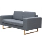Sofa 3-Sitzer Stoff Hellgrau