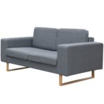 Sofa 3-Sitzer Stoff Hellgrau