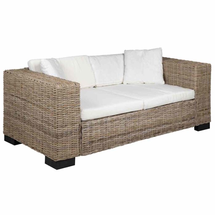 2-Sitzer Sofa Echtes Rattan – Bild 2
