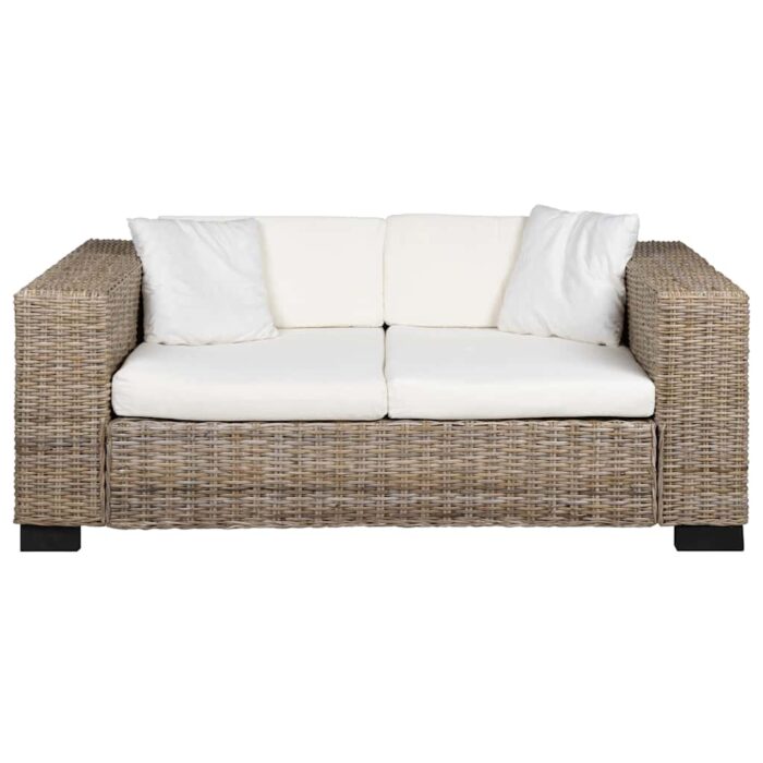 2-Sitzer Sofa Echtes Rattan – Bild 3