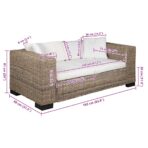2-Sitzer Sofa Echtes Rattan – Bild 7
