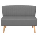 Sofa Stoff 117x55,5x77 cm Hellgrau – Bild 2