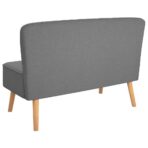 Sofa Stoff 117x55,5x77 cm Hellgrau – Bild 4