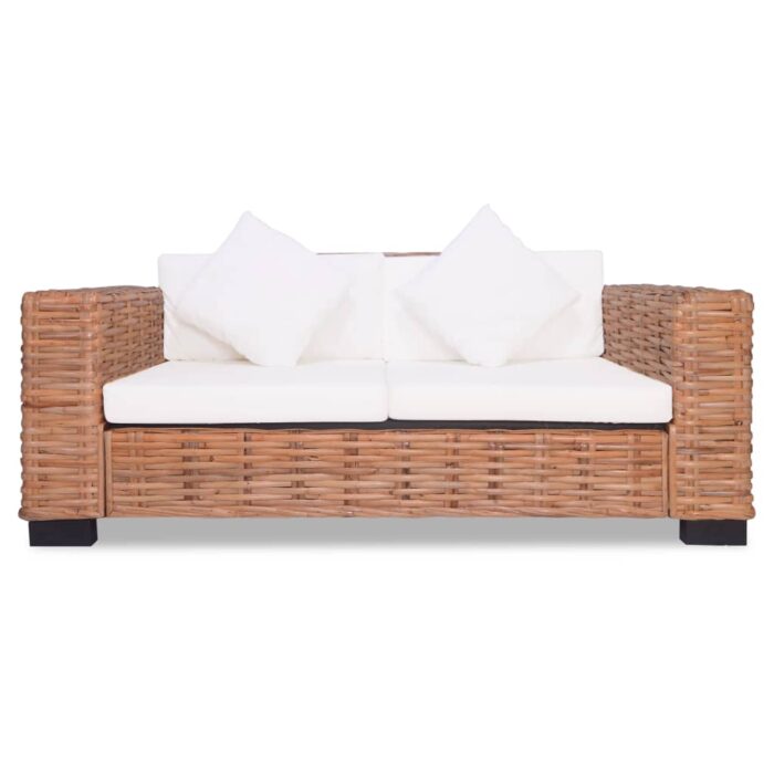 2-Sitzer-Sofa Natürliches Rattan – Bild 2