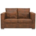 Sofa 2-Sitzer 137x73x82 cm Wildleder-Optik – Bild 2