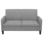 2-Sitzersofa 135 x 65 x76 cm Hellgrau – Bild 2