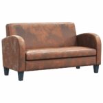 Sofa 2-Sitzer Wildleder-Optik Braun