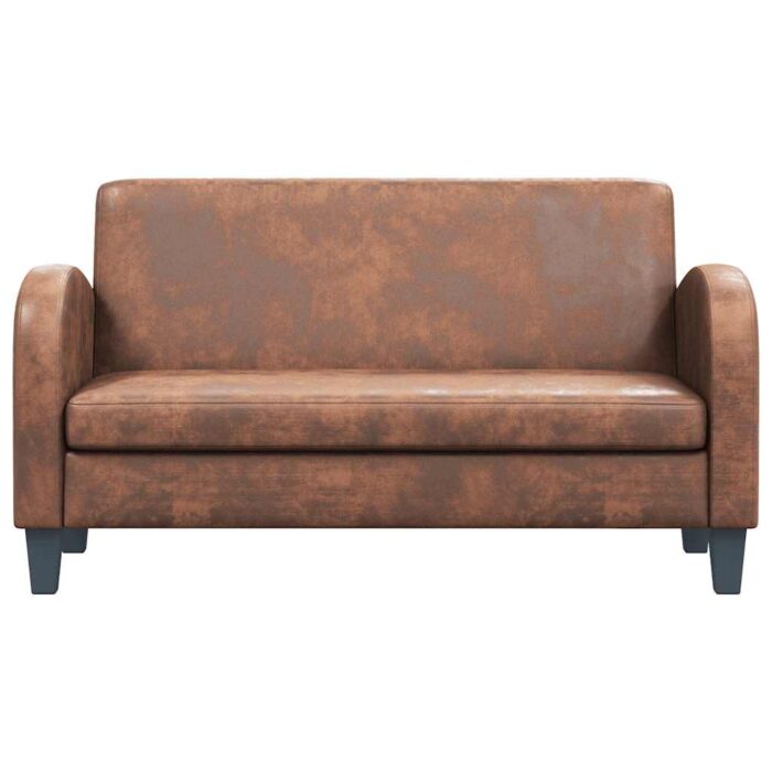 Sofa 2-Sitzer Wildleder-Optik Braun – Bild 2