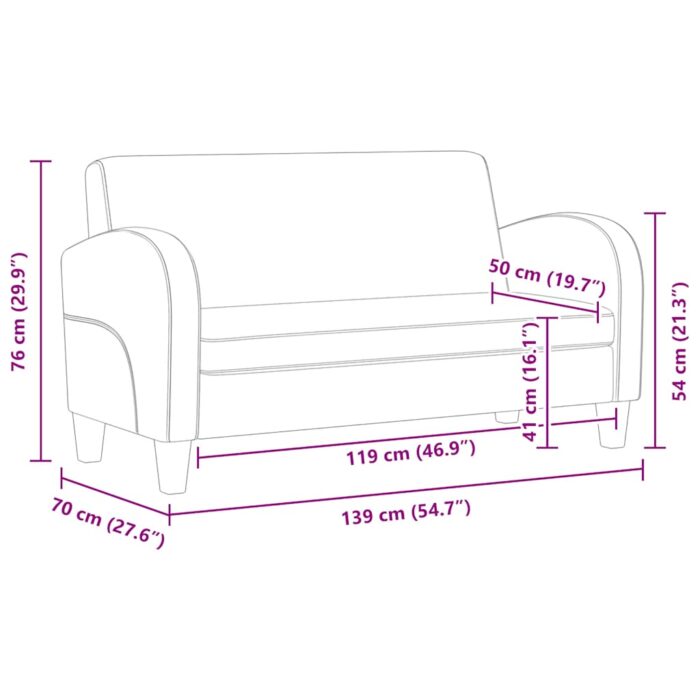 Sofa 2-Sitzer Wildleder-Optik Braun – Bild 8