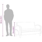 Sofa 2-Sitzer Wildleder-Optik Braun – Bild 9