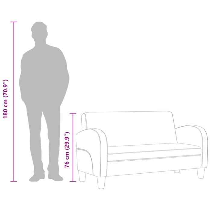 Sofa 2-Sitzer Wildleder-Optik Braun – Bild 9