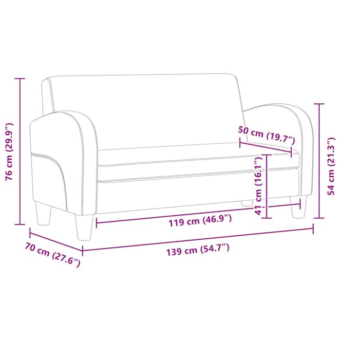 Sofa 2-Sitzer Kunstleder Schwarz – Bild 9