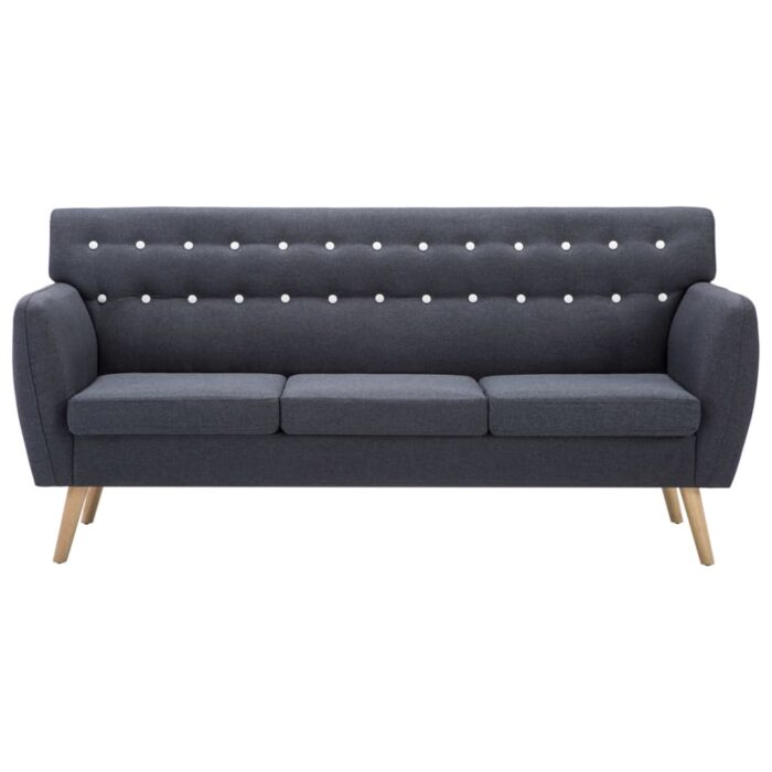 3-Sitzer-Sofa Stoff 172x70x82 cm Dunkelgrau – Bild 3