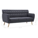 3-Sitzer-Sofa Stoff 172x70x82 cm Dunkelgrau – Bild 8