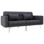 Schlafsofa Creme Stoff