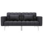 Schlafsofa Creme Stoff – Bild 2