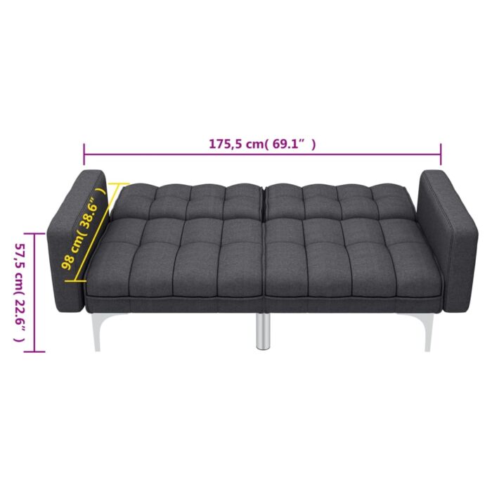 Schlafsofa Creme Stoff – Bild 9