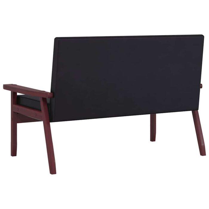 Sofa 2-Sitzer Schwarz Kunstleder – Bild 5