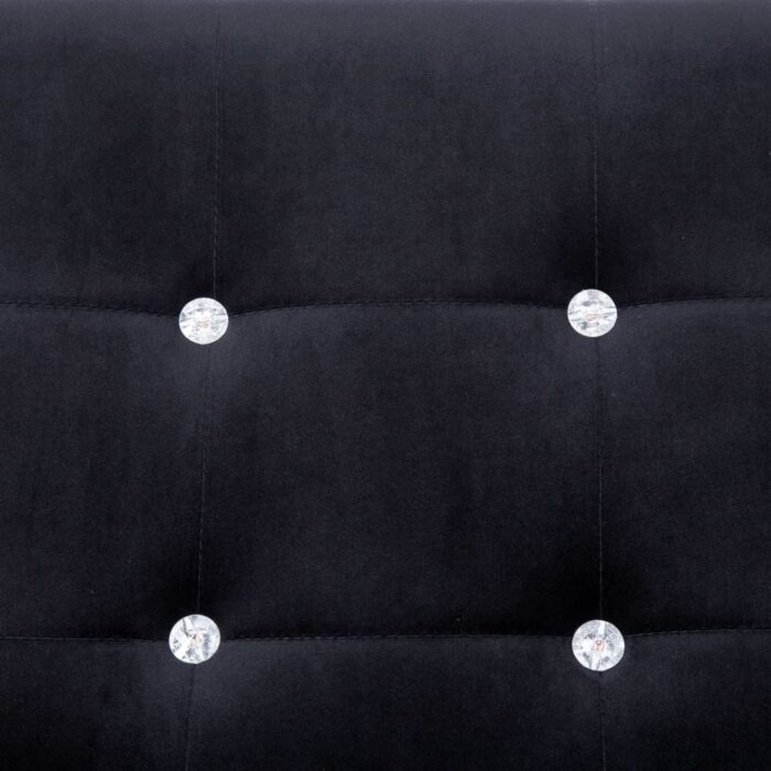 2-Sitzer-Sofa mit Armlehnen Schwarz Chrom und Samt – Bild 7