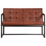 2-Sitzer-Sofa Braun Echtes Ziegenleder – Bild 2