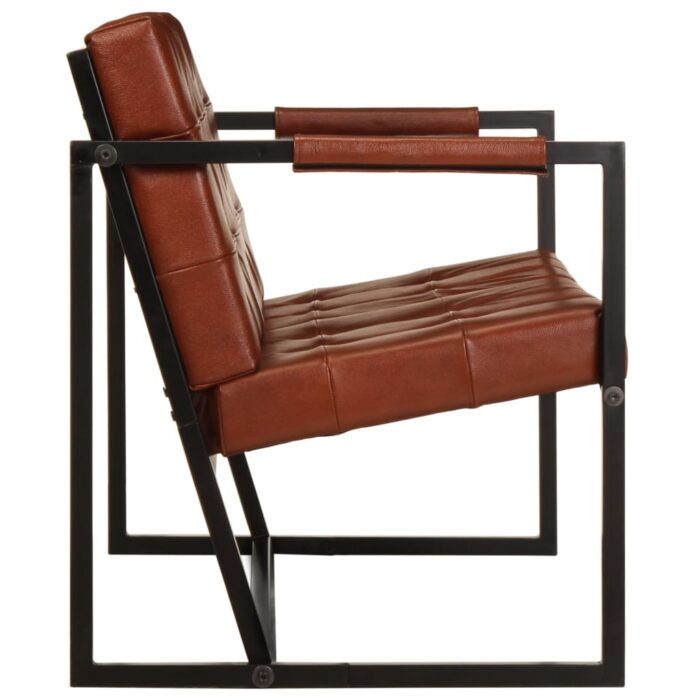 2-Sitzer-Sofa Braun Echtes Ziegenleder – Bild 3