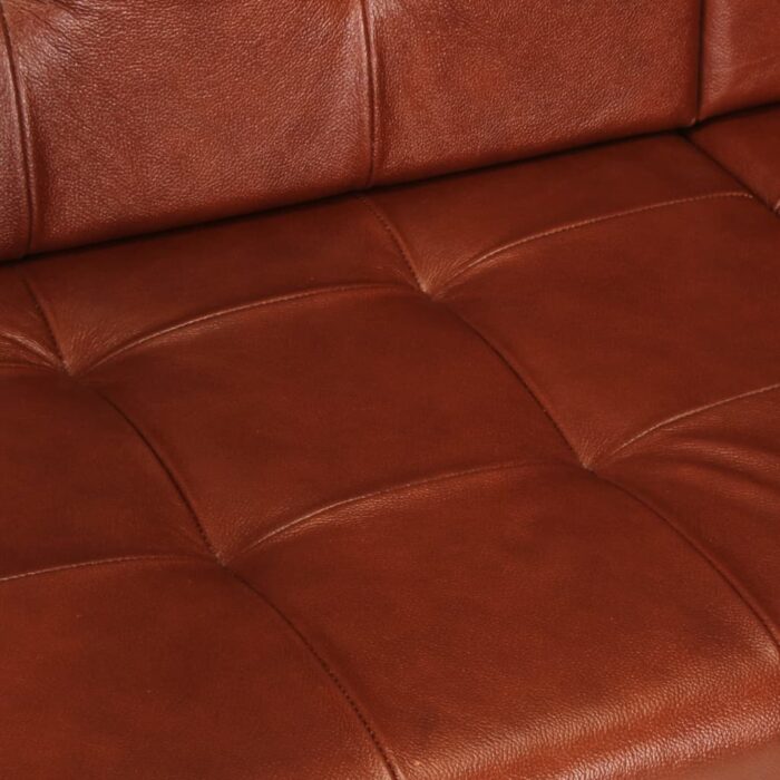 2-Sitzer-Sofa Braun Echtes Ziegenleder – Bild 6