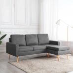 3-Sitzer-Sofa mit Hocker Stoff