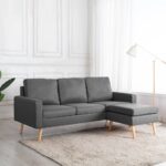 3-Sitzer-Sofa mit Hocker Stoff