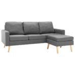 3-Sitzer-Sofa mit Hocker Stoff – Bild 2