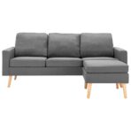 3-Sitzer-Sofa mit Hocker Stoff – Bild 3
