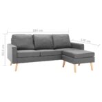 3-Sitzer-Sofa mit Hocker Stoff – Bild 7