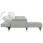 Schlafsofa in L-Form Hellgrau 271x140x70 cm Samt – Bild 6