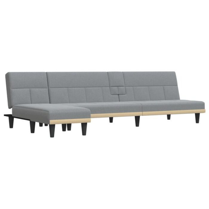 Schlafsofa in L-Form Dunkelgrau 255x140x70 cm Stoff – Bild 2