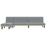 Schlafsofa in L-Form Dunkelgrau 255x140x70 cm Stoff – Bild 3
