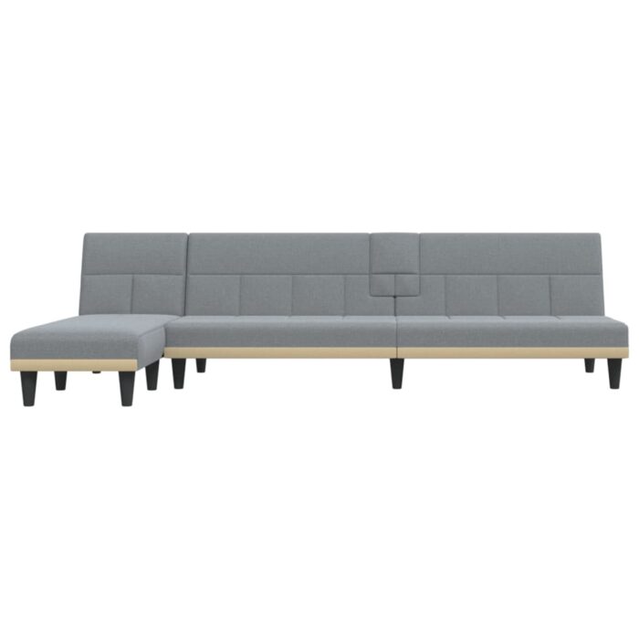 Schlafsofa in L-Form Dunkelgrau 255x140x70 cm Stoff – Bild 3