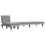 Schlafsofa in L-Form Dunkelgrau 255x140x70 cm Stoff – Bild 4