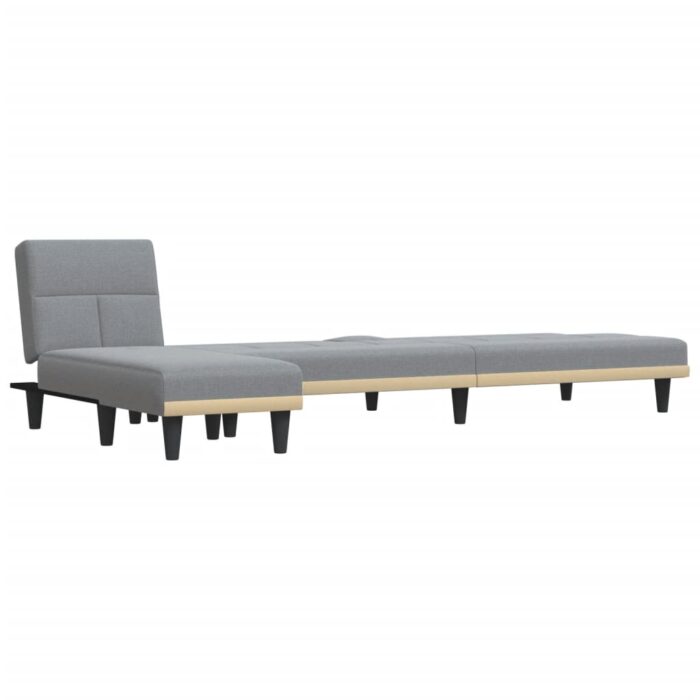 Schlafsofa in L-Form Dunkelgrau 255x140x70 cm Stoff – Bild 4
