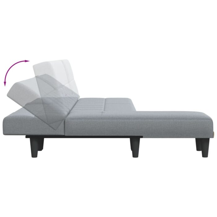Schlafsofa in L-Form Dunkelgrau 255x140x70 cm Stoff – Bild 6