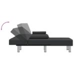Schlafsofa in L-Form Schwarz 255x140x70 cm Kunstleder – Bild 7